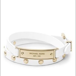 White and gold Micheal Kors double wrap bracelet